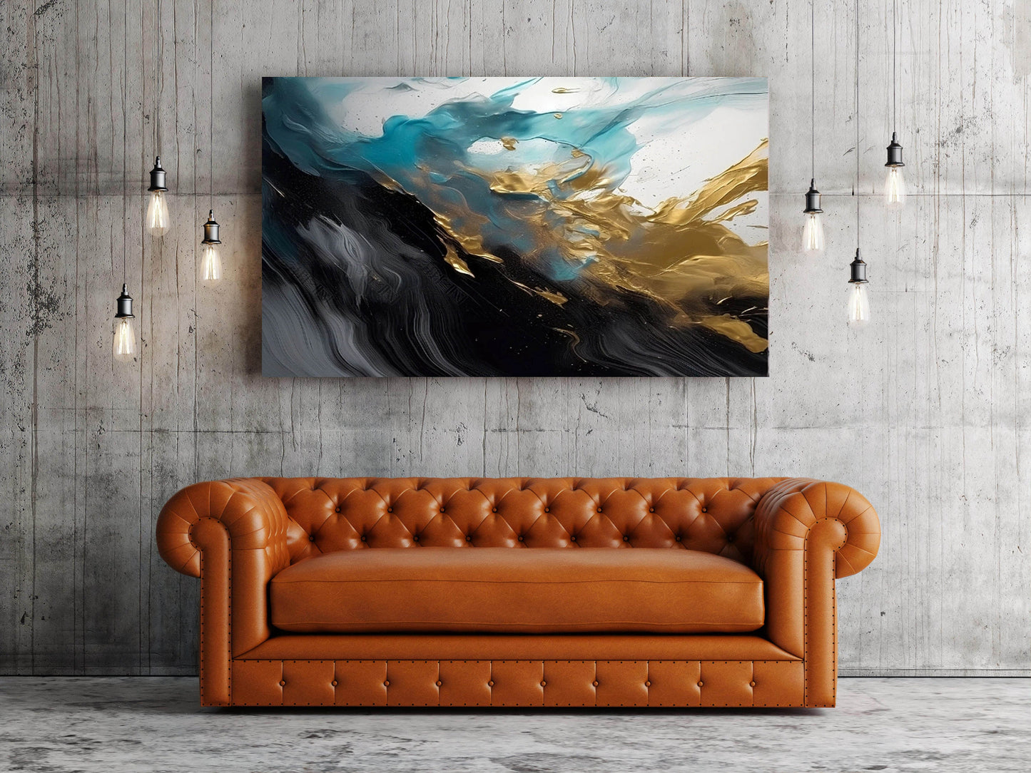 Abstraktes mehrteiliges Wandbild, schwarz-goldener Leinwanddruck, großes druckbares Kunstwerk, dreiteiliger Leinwanddruck, konzeptuelle Schlafzimmer-Wandkunst
