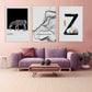 Zebra Wandkunst Gemälde auf Leinwand, Wohndekor, druckbare Wandkunst 3er Set, schwarz-weiße Kunst minimalistische Wandkunst abstrakter Kunstdruck