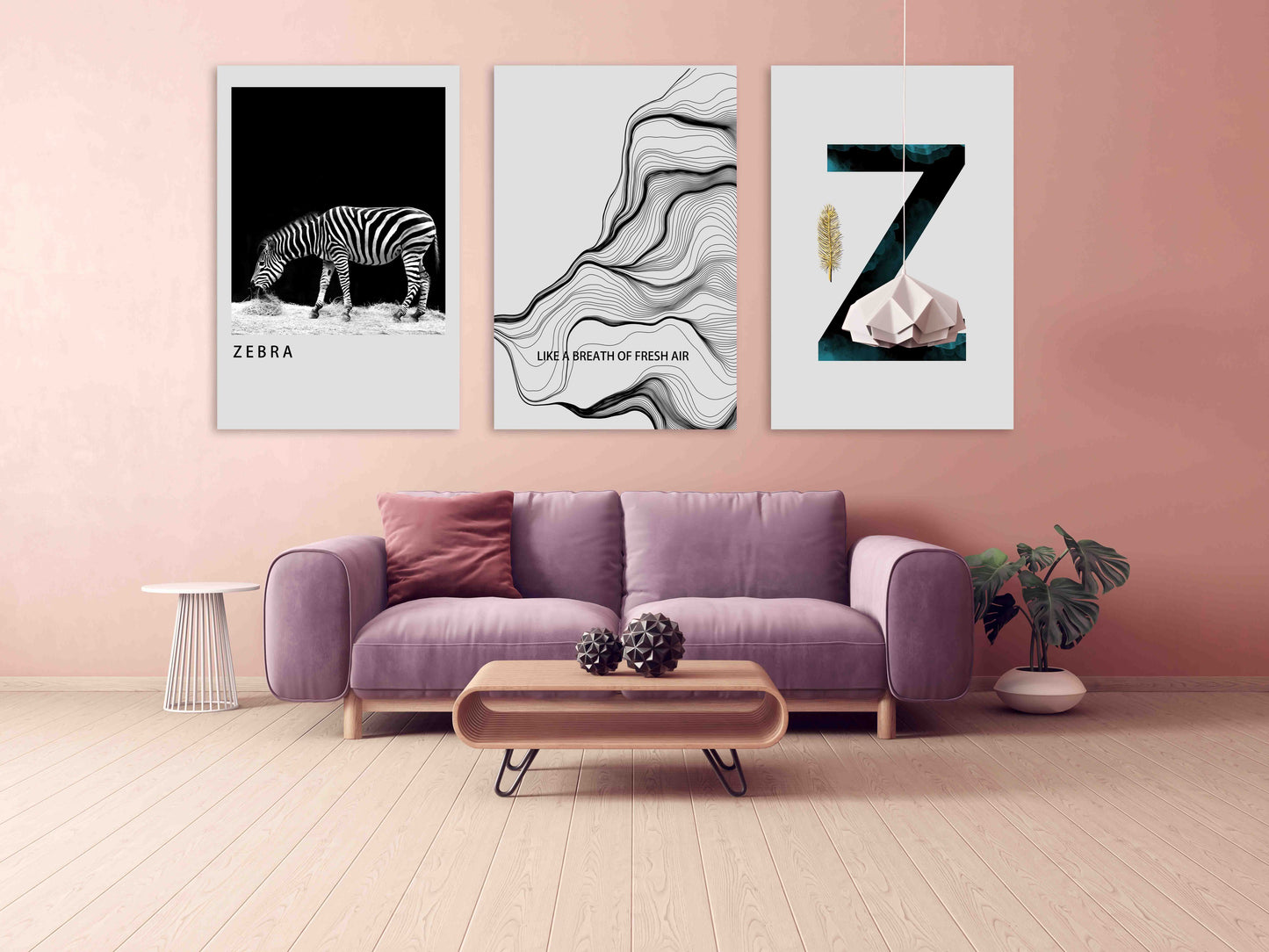 Zebra Wandkunst Gemälde auf Leinwand, Wohndekor, druckbare Wandkunst 3er Set, schwarz-weiße Kunst minimalistische Wandkunst abstrakter Kunstdruck