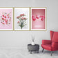 Blumen Wandkunst Gemälde auf Leinwand, Wanddekoration für Zuhause, druckbare Wandkunst 3er Set, Valentinstagsgeschenk, Herz Dekor Wand, druckbare Kunst