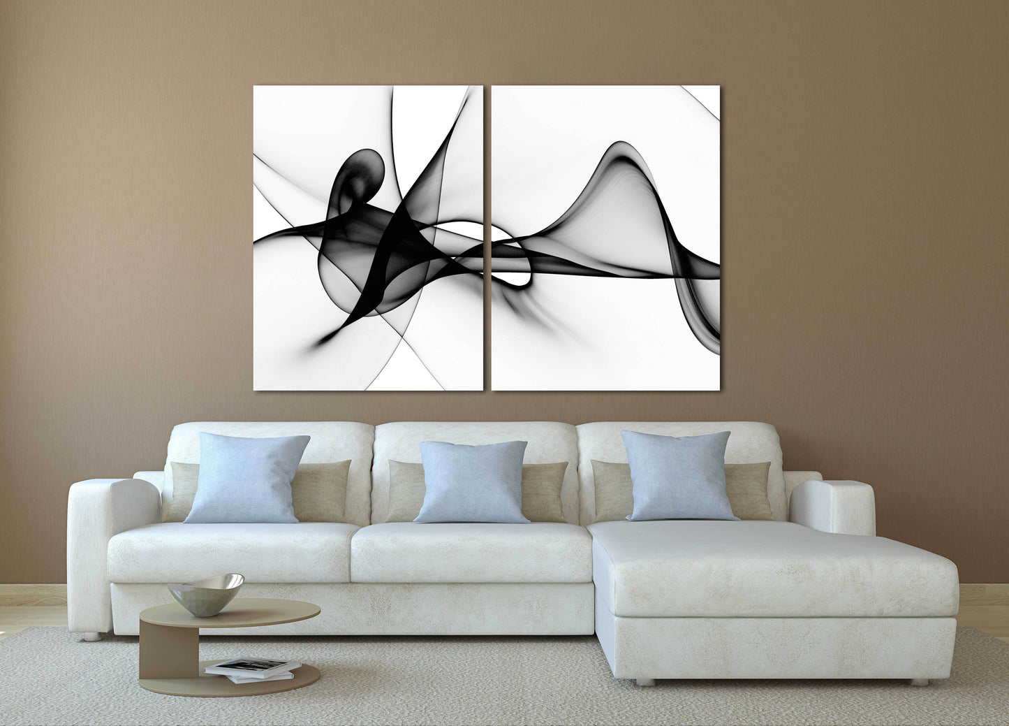 Schwarz-Weiß-Kunst, mehrteilige Leinwand, mehrteilige Wandkunst, Wanddekoration für das Esszimmer, abstrakte Wandkunst, abstraktes Gemälde, extragroße Wandkunst