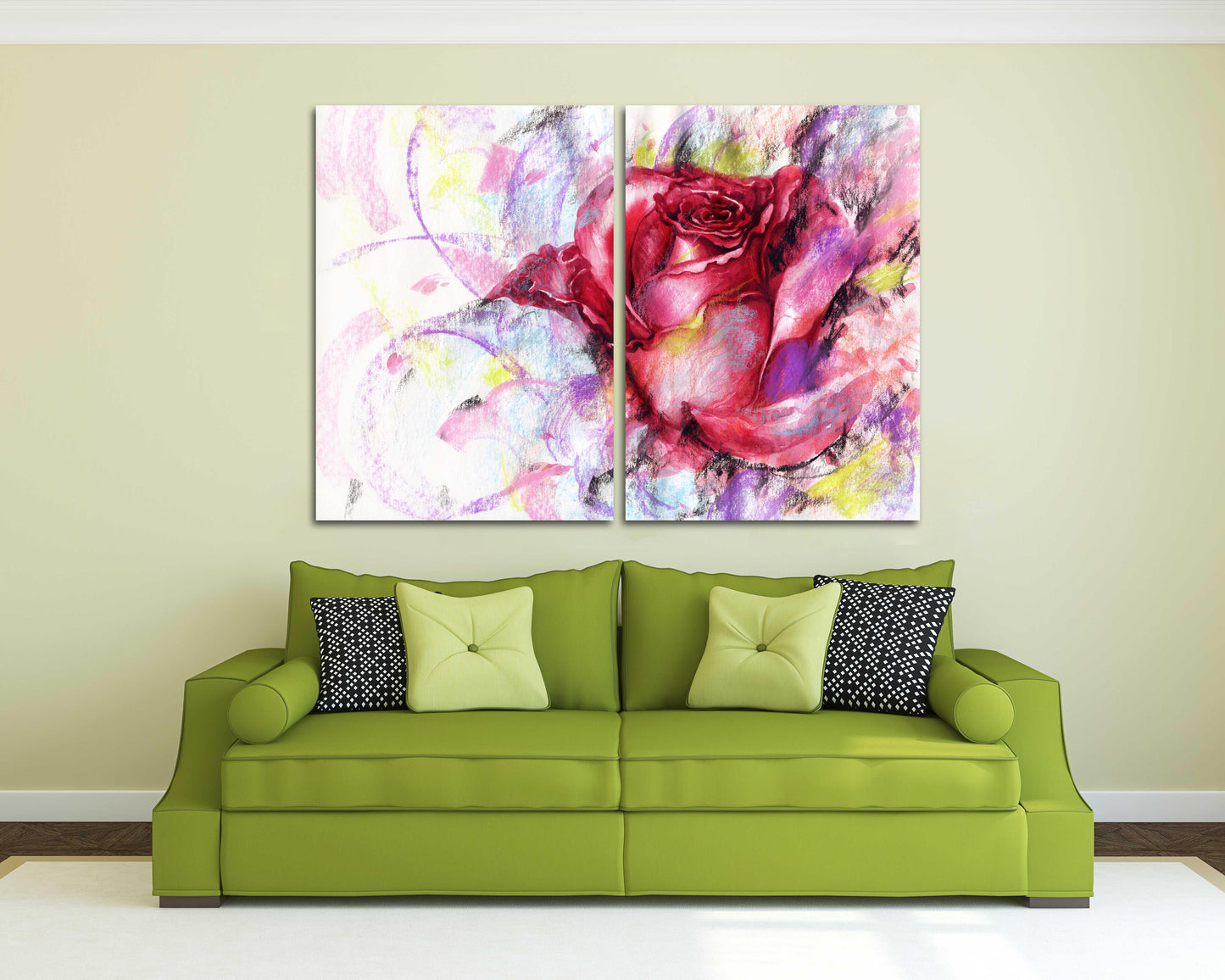 Rosa Rosen Wandkunst Blumen Wandkunst Gemälde auf Leinwand, Wohnwanddekoration, Leinwandgemälde 3-teilige Wandkunst 4-teilige Wandkunst 5-teilige Leinwand