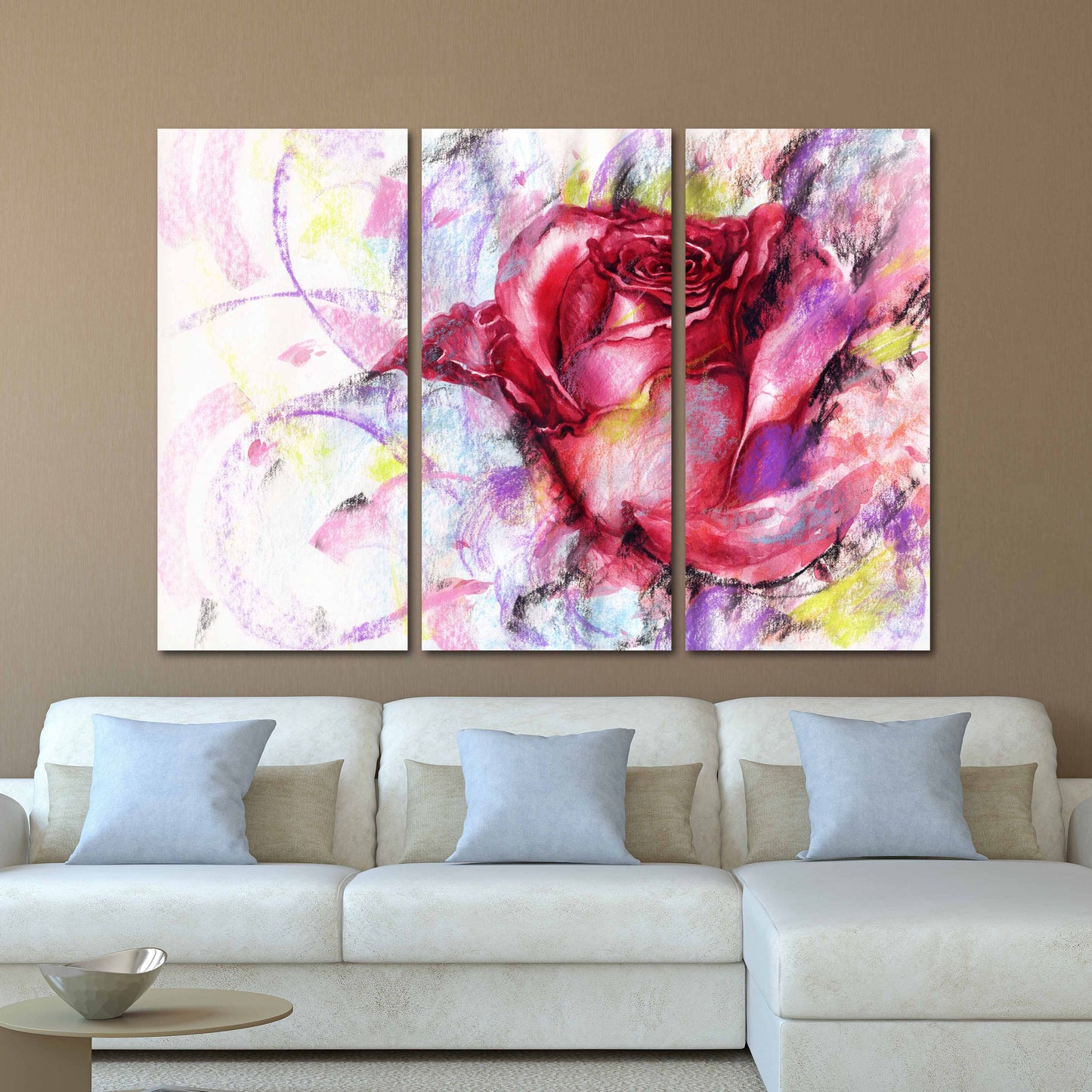 Rosa Rosen Wandkunst Blumen Wandkunst Gemälde auf Leinwand, Wohnwanddekoration, Leinwandgemälde 3-teilige Wandkunst 4-teilige Wandkunst 5-teilige Leinwand