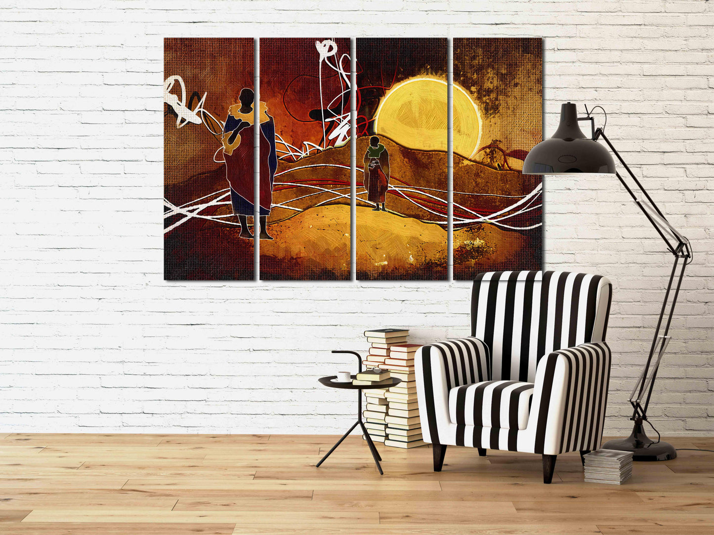 Afrikanische ethnische Retro-Illustration Abstrakte afrikanische Wandkunst Masai Leinwanddruck afrikanische Leinwand Kunst Malerei Masai Malerei Skurrile Kunst