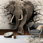 Elephant 3d wallpaper peel and stick wall mural, modern nursery wallpaper animals, removable wallpaper, canvas wallpaper, vinyl wallpaper
