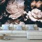 Dark floral wallpaper Floral wallpaper Peel and stick wallpaper Flowers wallpaper Peonies wall art Botanical removable wallpaper