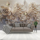 Flowers wallpaper Floral Peel and stick wallpaper Roses Flower Wall Mural Textured wallpaper adhesive wallpaper Botanical