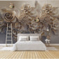 Flowers wallpaper Floral Peel and stick wallpaper Roses Flower Wall Mural Textured wallpaper adhesive wallpaper Botanical