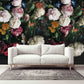 Dark Floral Peel and stick flowers Wallpaper Botanical Textured adhesive Wall Mural Decor for Bedroom Living Room