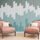 Geometric Wallpaper Blue Removable Wallpaper Sticker Art Peel and stick Self adhesive mural Wall mural prints