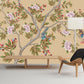 Chinoiserie painted silk Sakura blossoms Botanical removable Japanese wall art Flowers wall mural prints Peel & stick Art deco wallpaper