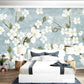 Peel and stick Home wall decor Sakura blossoms Botanical removable Japanese wall art Flowers wall mural prints Chinoiserie painted silk