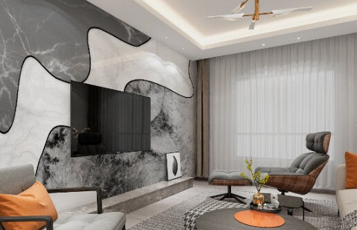 Black marble wallpaper peel and stick wall mural, abstract modern art wallpaper, vinyl, canvas wallpaper 3d wall mural