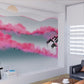 Asian wallpaper, japanese wallpaper peel and stick sakura blossoms wall mural prints, chinoiserie mural