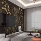 Brown floral wallpaper peel and stick wall mural, butterfly wallpaper, flower wall decals vinyl, canvas dark floral wallpaper