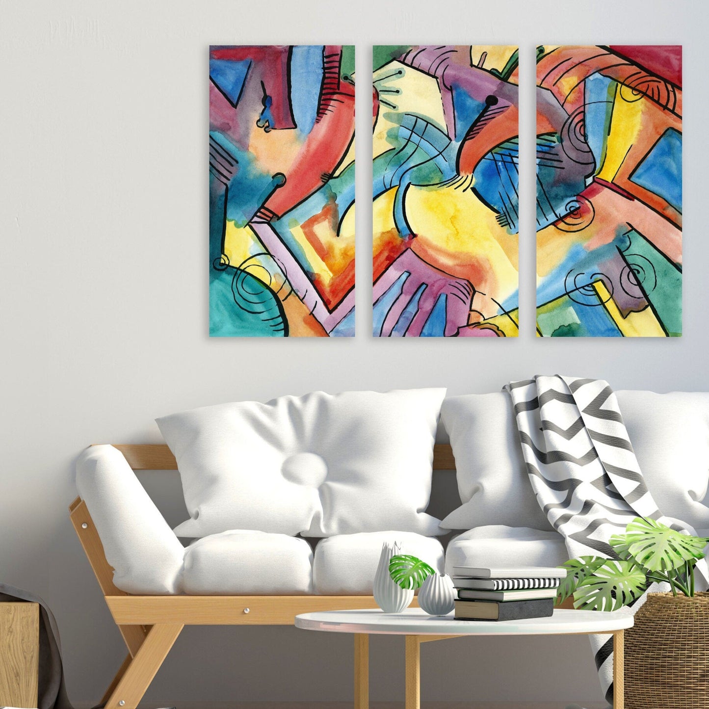 Modern abstract art, abstract wall art paintings on canvas, home wall decor, canvas painting, abstract canvas, multi panel wall art
