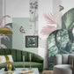 Tropical leaf wallpaper peel and stick wall mural, vinyl wallpaper, modern botanical wallpaper, banana leaf mural