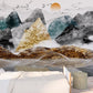 Mountains wallpaper peel and stick wall mural, mountain wall sticker nature wall covering removable, self adhesive