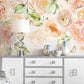 Peony wallpaper peel and stick wall mural prints, flower wallpaper, botanical removable wallpaper, flower wall decals