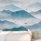Blue Mountain wall mural prints, abstract asian wallpaper peel and stick wallpaper Minimalist wall decoration Bedroom Living room wall decor