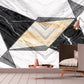 Extra large geometrical wallpaper, abstract peel and stick wall mural, black white self adhesive wallpaper, accentual marble wallcovering